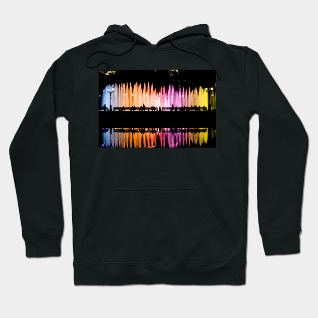 Night Lights of Fountains Show Hoodie by cinema4design